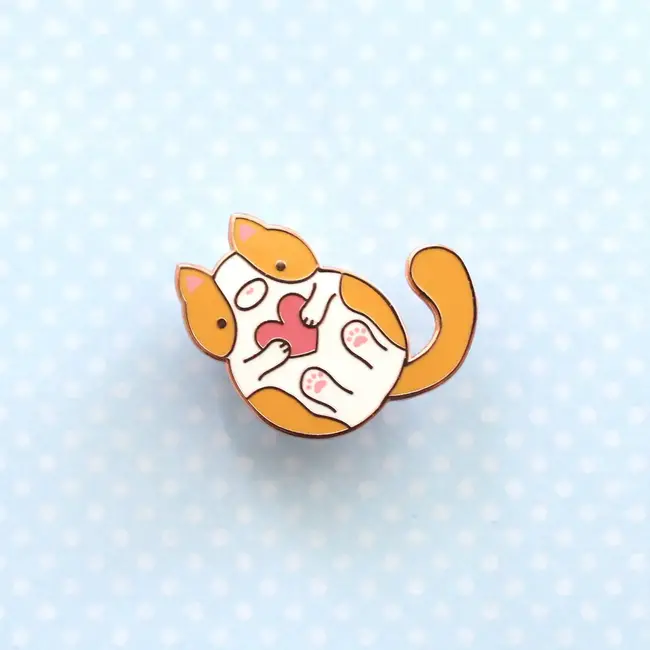 Pawsitively Purrfect: Orange & White Cat Enamel Pin!