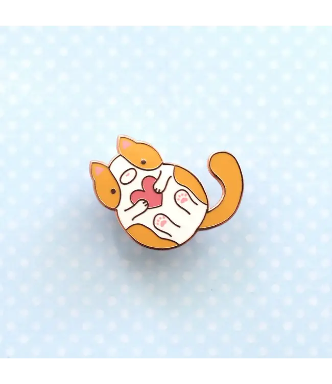 Pawsitively Purrfect: Orange & White Cat Enamel Pin!