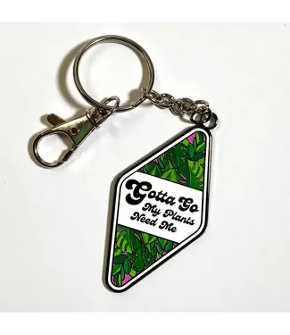 Snacks Please "Gotta Go, My Plant Need Me" Enamel Keychain
