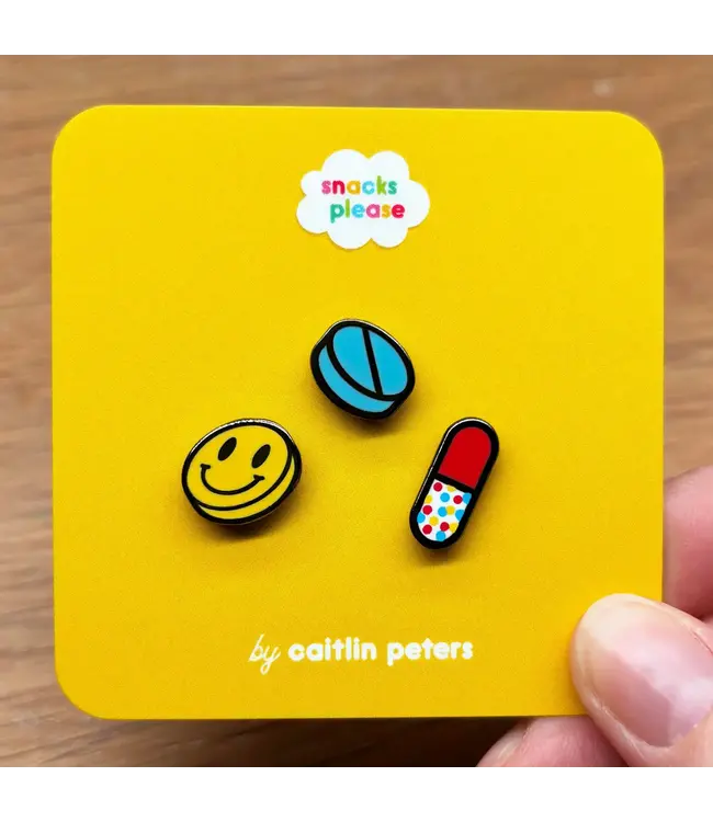 Pop Your Style: Mini Pill Trio Enamel Pins!