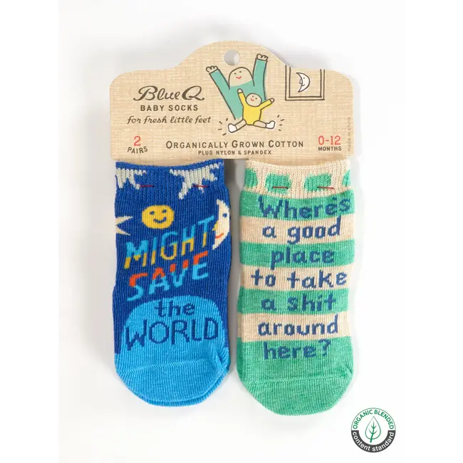 Save World/Take Shit Baby Socks