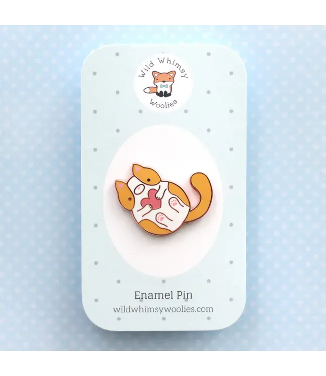 Pawsitively Purrfect: Orange & White Cat Enamel Pin!