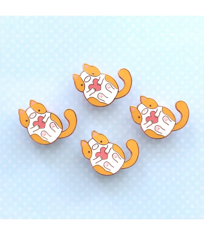 Pawsitively Purrfect: Orange & White Cat Enamel Pin!