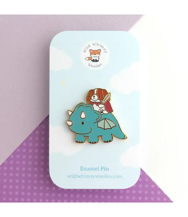 Knightly Canine Adventure: Cavalier on a Dragon Pin!