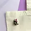 Spook-tacular Black Cat Witch Hat Enamel Pin!