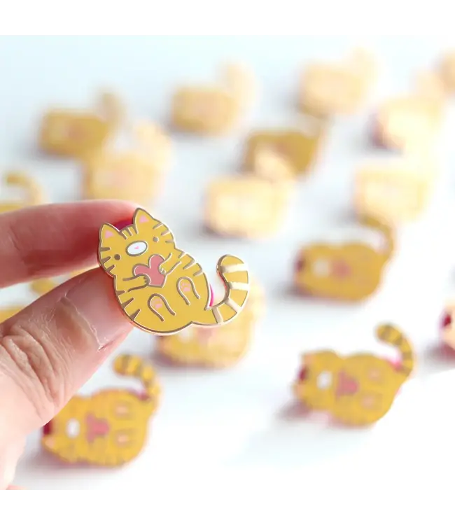 Tabby-tastic Enamel Pin: Purr-fect for Love!