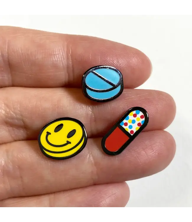 Pop Your Style: Mini Pill Trio Enamel Pins!