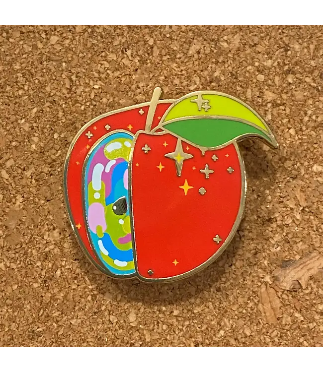 Whimsical Magic Apple Rainbow Enamel Pin – Pin Your Dreams!