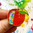 Whimsical Magic Apple Rainbow Enamel Pin – Pin Your Dreams!