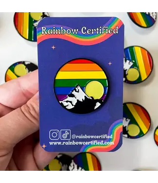 Rainbow Certified Rainbow Mountain Sunrise LGBTQ+ Enamel Pin