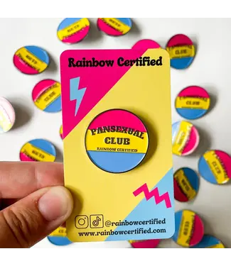 Rainbow Certified Pansexual Pride Club Pin