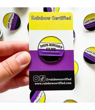 Rainbow Certified Non-binary Pride Club Pin