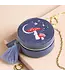 Lisa Angel Moonrise Mini Round Velvet Travel Jewellery Case in Blue