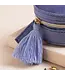 Moonrise Mini Round Velvet Travel Jewellery Case in Blue