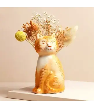 Lisa Angel Tigger the Orange Cat Vase