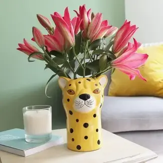 Lisa Angel Ceramic Leopard Head Vase