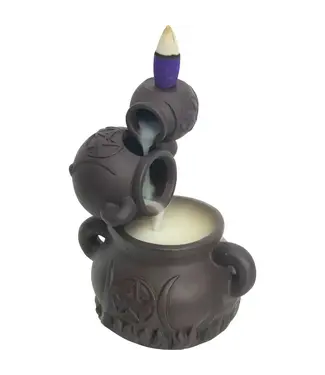 Kheops International Ceramic Triple Cauldrons Backflow Incense Holder