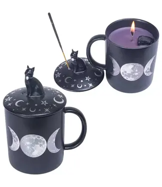 Kheops International Moon Phases Mug Candle & Incense Holder