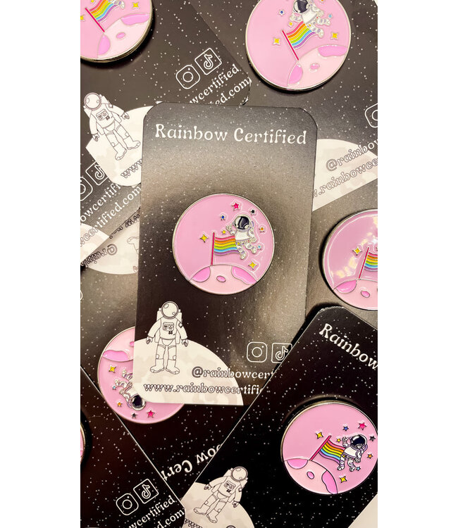 Rocket Your Style: Moon Landing Pride Pin!