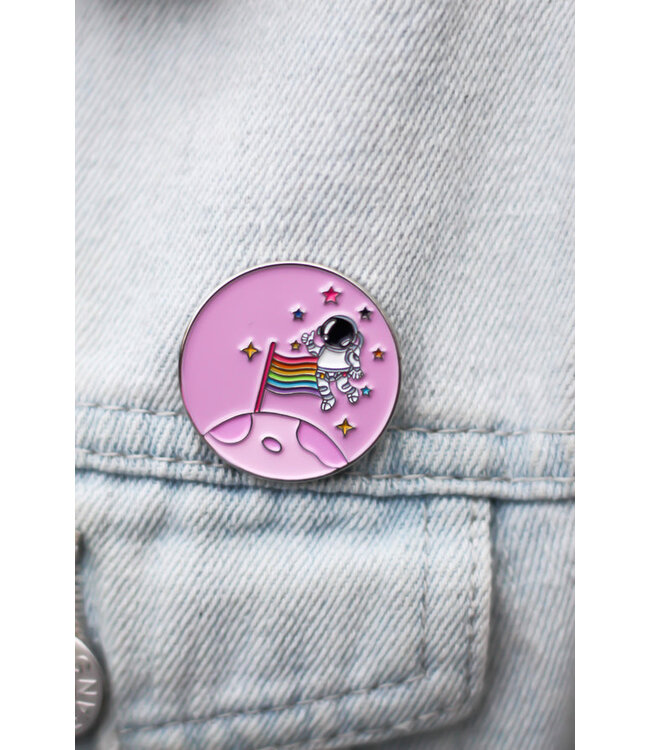 Rocket Your Style: Moon Landing Pride Pin!