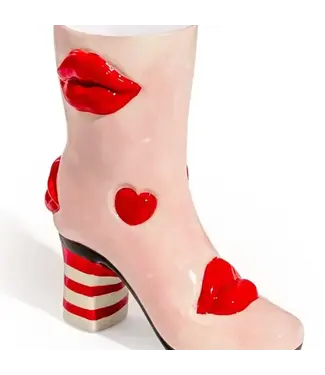 McGowan & Rutherford Ltd Medium Heart & Lips Heeled-Boot Ceramic Vase