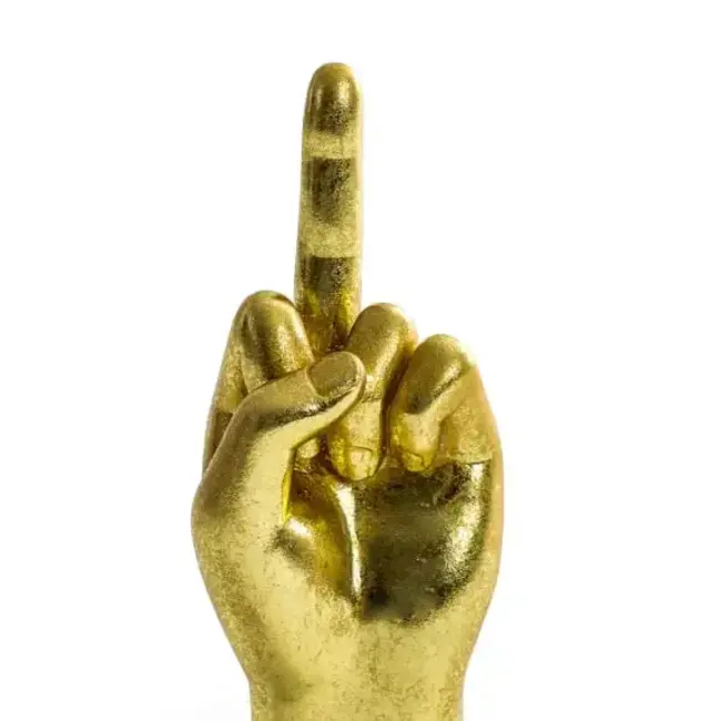Give a Nod with the Gold Middle Finger Figure!