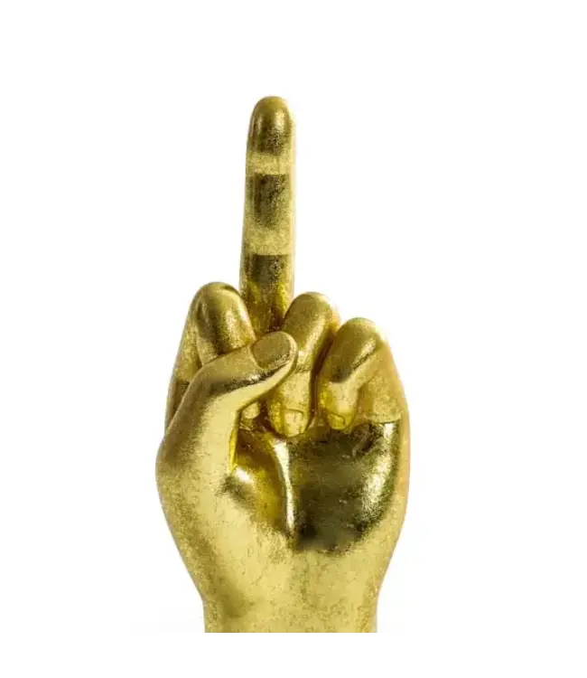 Give a Nod with the Gold Middle Finger Figure!