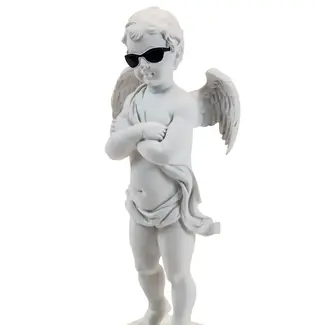 McGowan & Rutherford Ltd White "Too Cool" Cherub Figure on Base
