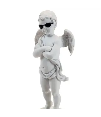 McGowan & Rutherford Ltd White "Too Cool" Cherub Figure on Base