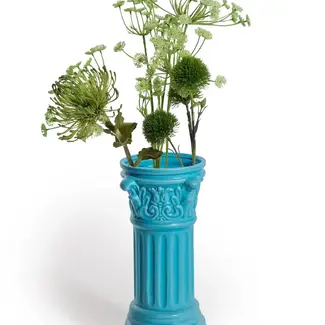 McGowan & Rutherford Ltd Matt Light Blue Corinthian Column Ceramic Vase