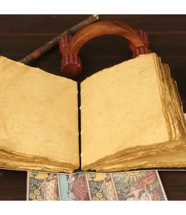 Leather Journal Blank Vintage Notebook with Moon Print