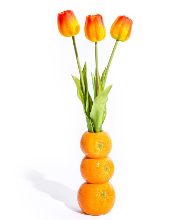 Stacked Citrus Charm: The Orange Vase Delight!