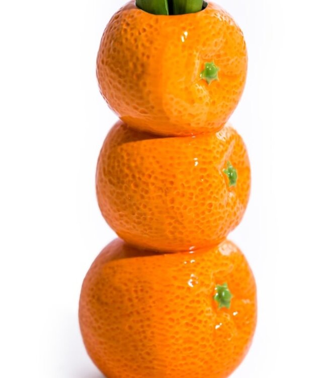 Stacked Citrus Charm: The Orange Vase Delight!