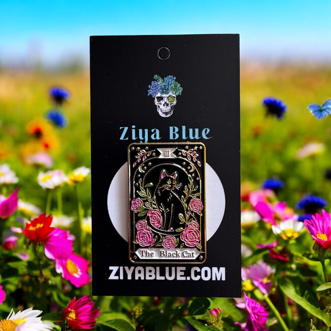 Enchanting Black Cat Tarot Pin: Purr-fectly Mystical!