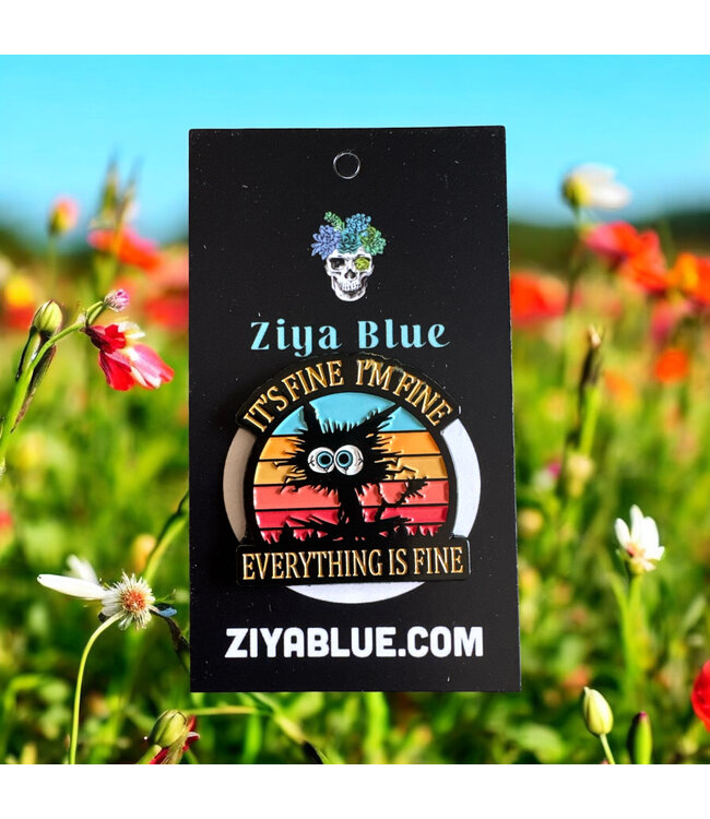 Everything Is Fine: Purr-fectly Humorous Enamel Pin!