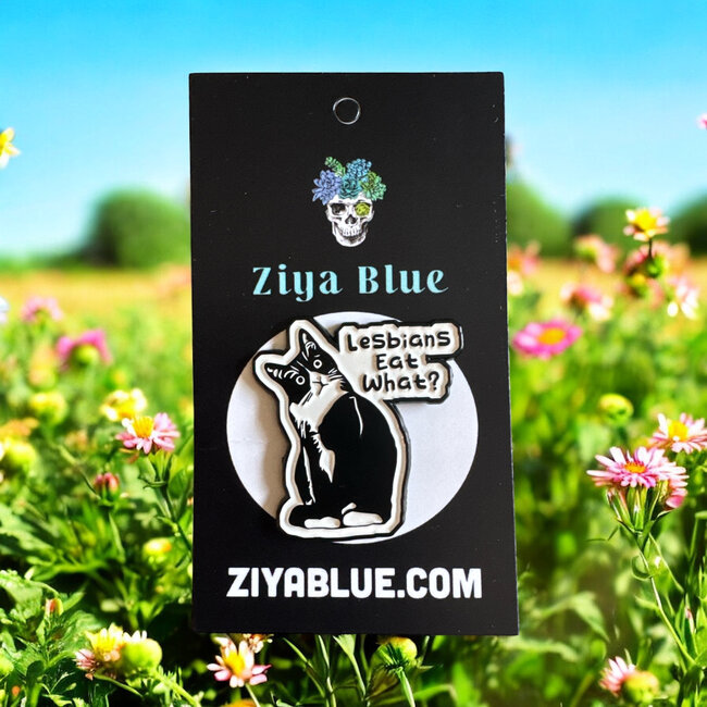 Purrfectly Proud: Lesbian Eat What? Enamel Pin