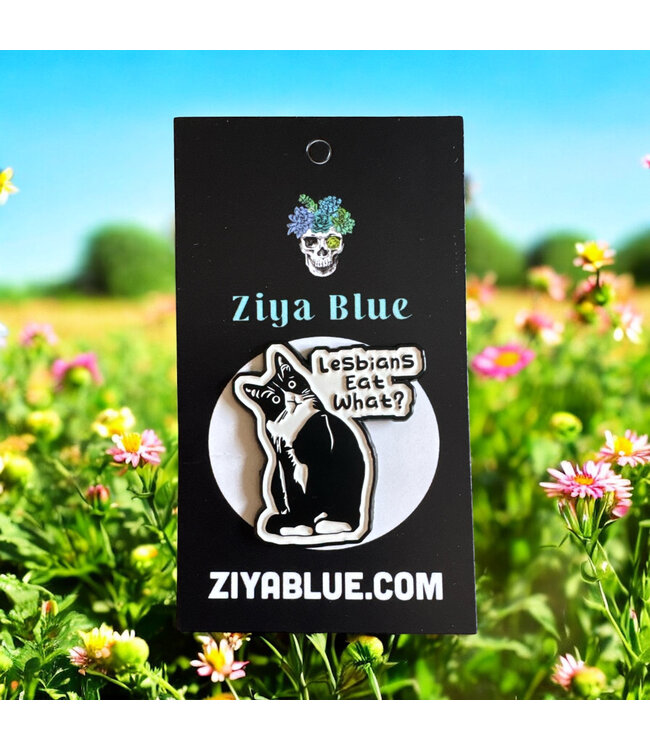 Purrfectly Proud: Lesbian Eat What? Enamel Pin