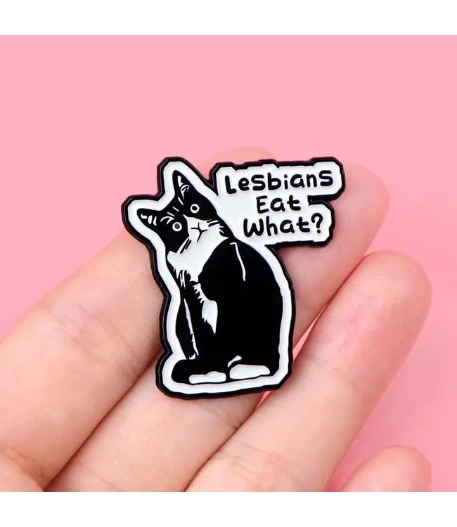 Purrfectly Proud: Lesbian Eat What? Enamel Pin
