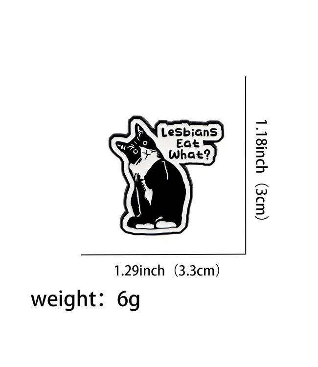 Purrfectly Proud: Lesbian Eat What? Enamel Pin