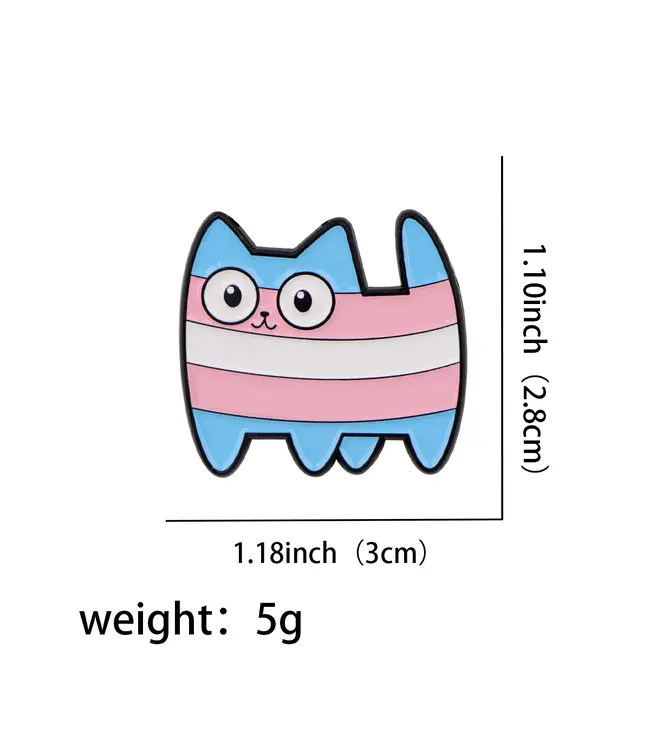Purr-fectly Proud: Kawaii Trans Cat Enamel Pin
