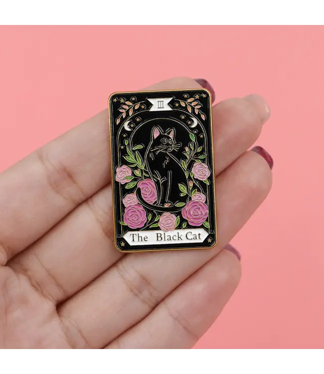 Enchanting Black Cat Tarot Pin: Purr-fectly Mystical!