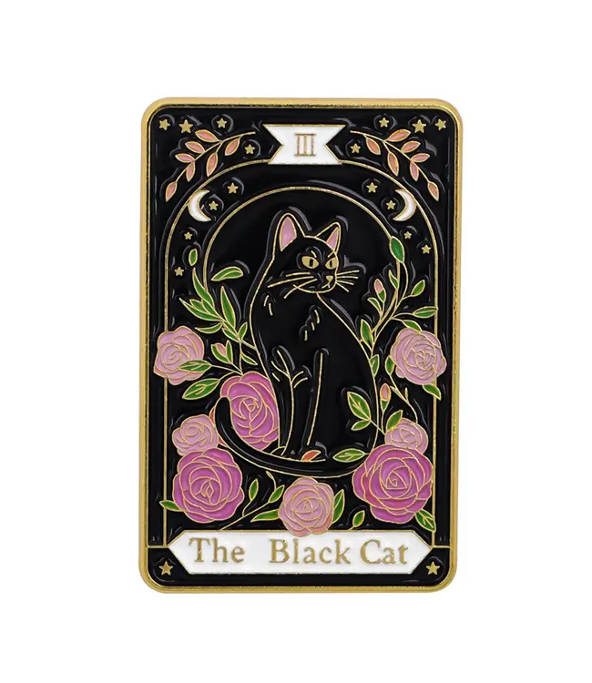Enchanting Black Cat Tarot Pin: Purr-fectly Mystical!