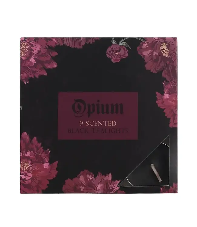 Pack of 9 Opium Scented Black Tealights
