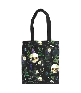 Something Different Venom & Vines Gothic Skull Print Polycotton Tote Bag