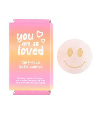 Something Different You Are Loved Rose Quartz Happy Face Crystal