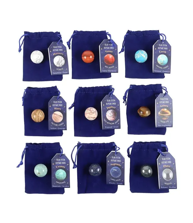 Solar System Gemstone Sphere in A Bag