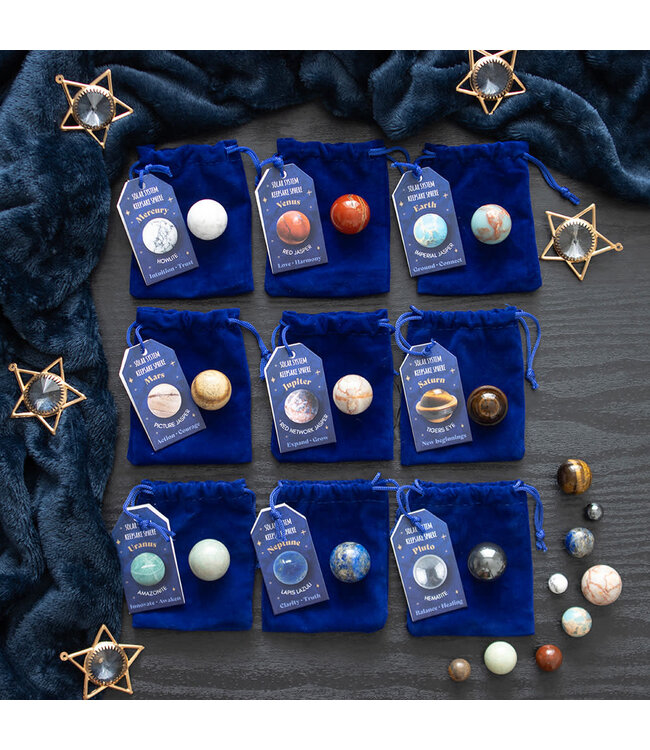 Solar System Gemstone Sphere in A Bag