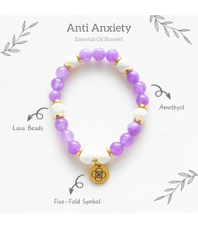 Anti-Anxiety Amethyst Crystal Essential Oil Bracelet