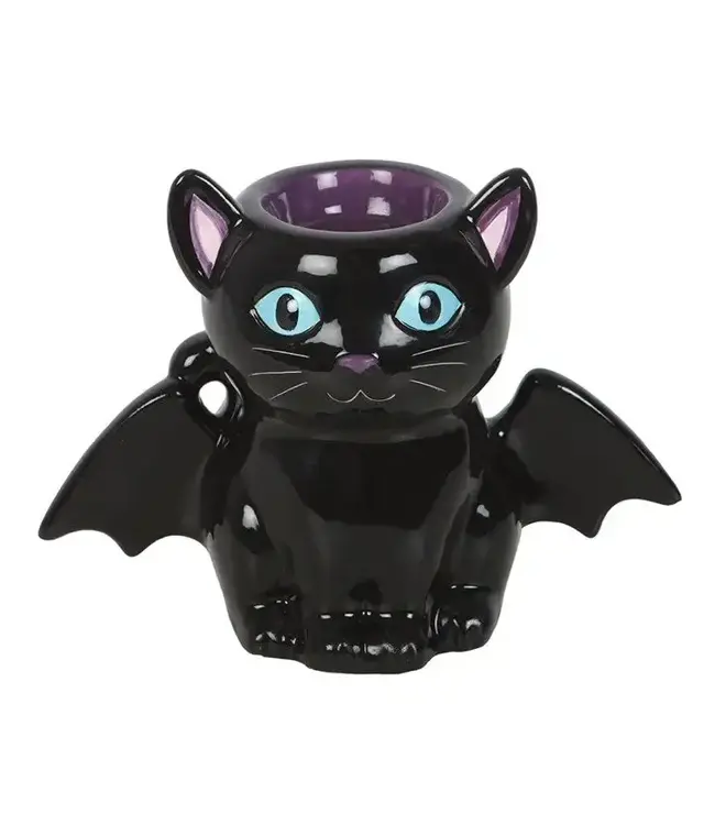 Cute and Creepy Gothic Bat Cat Oil Burner and Wax Warmer