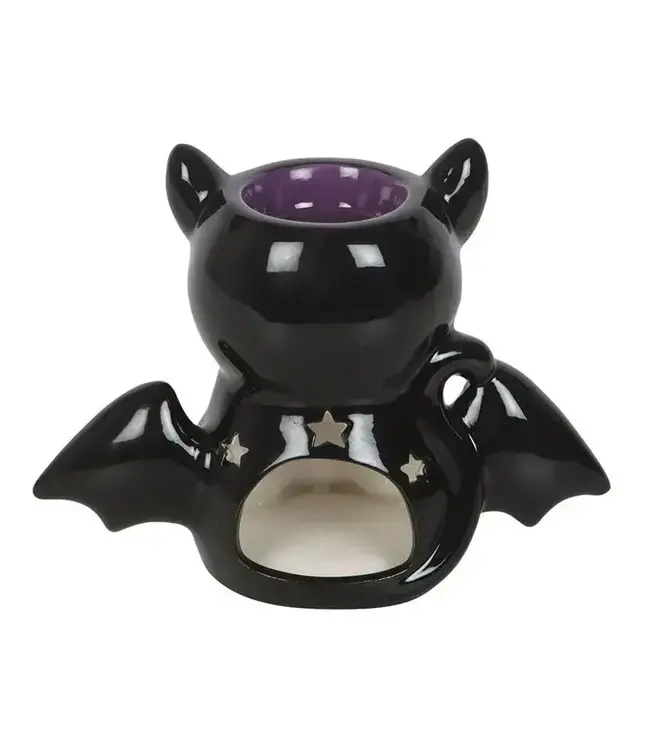 Cute and Creepy Gothic Bat Cat Oil Burner and Wax Warmer